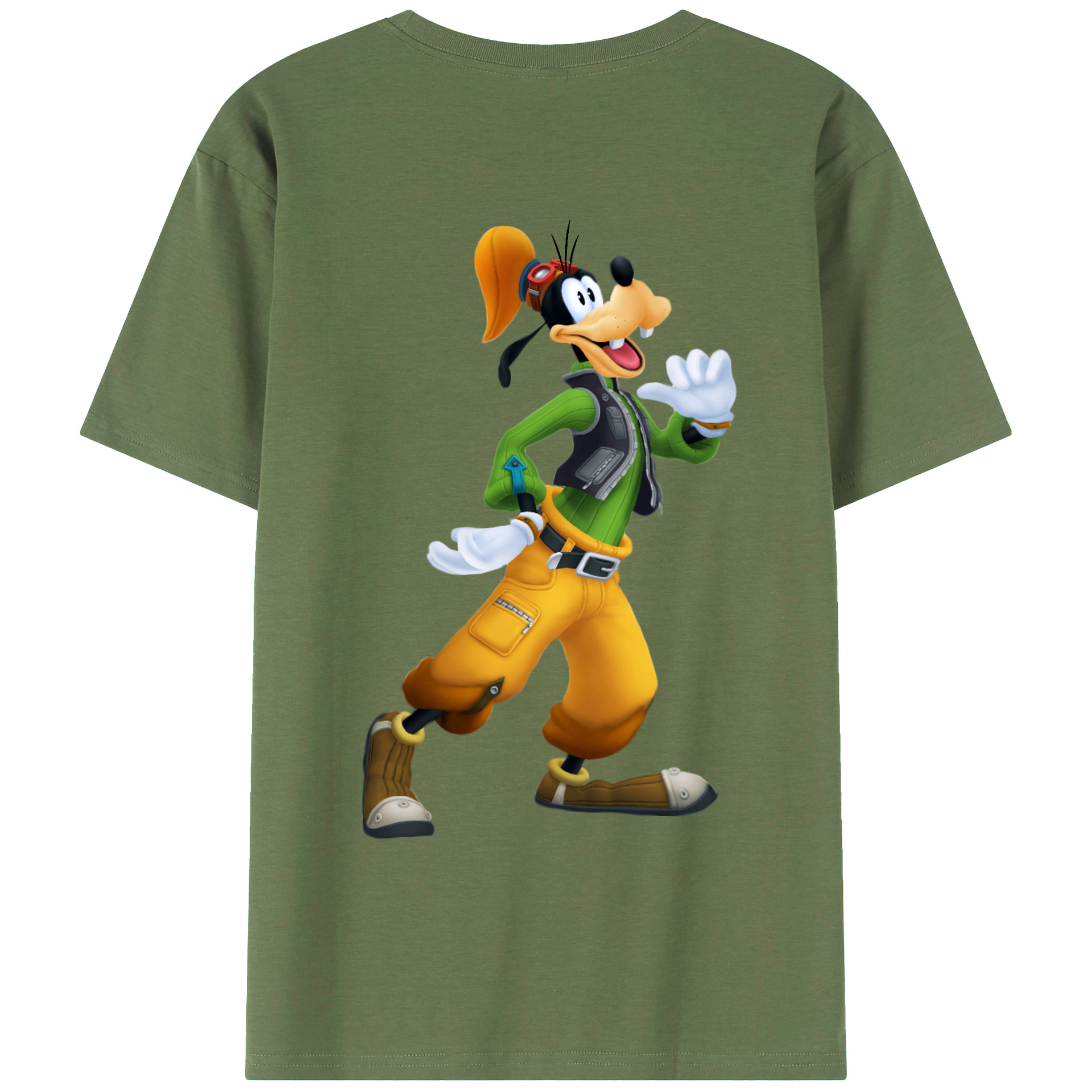 ミッキーマウス Mickey Mouse 綿100％ メンズ半袖Tシャツ（バックプリント） 通気性